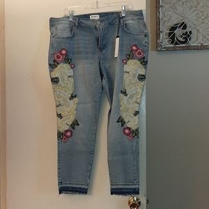 New with tag floral stud jeans